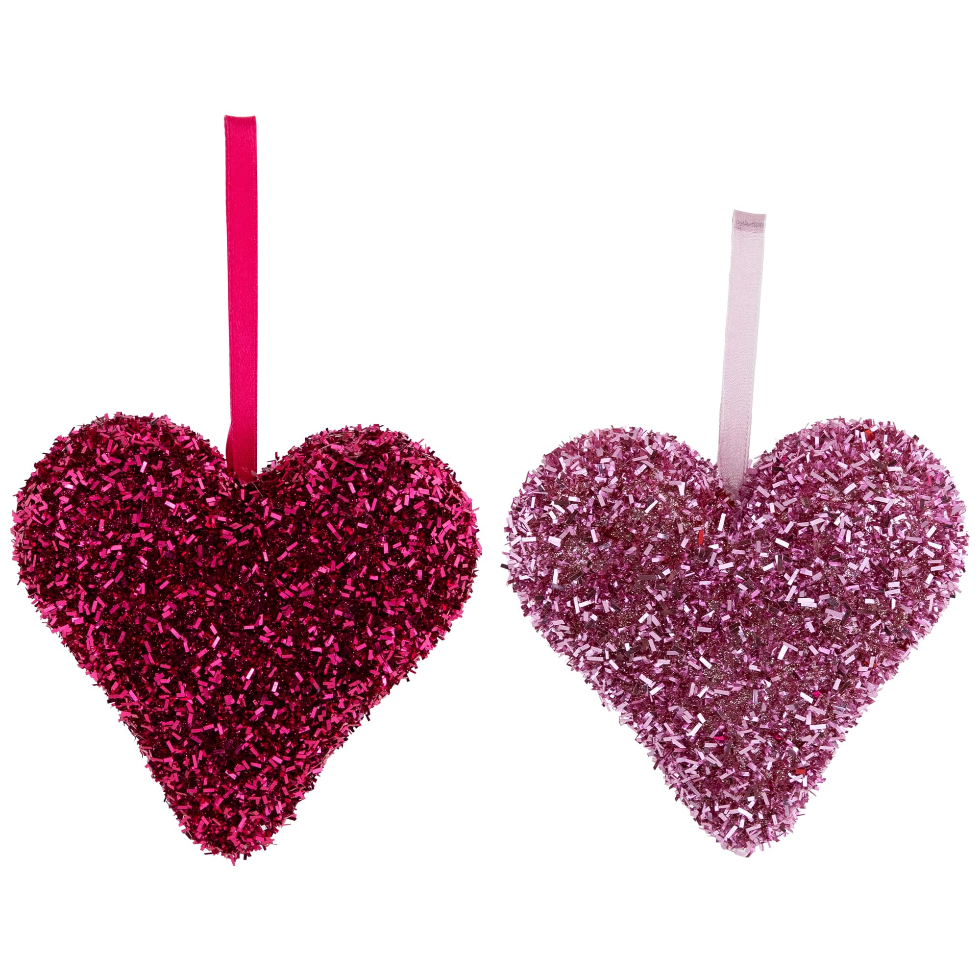 4" Tinsel Shimmering Heart-Shaped Valentine's Day Hanging Décor, 12ct.